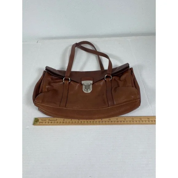 Prada Sacca Bufalo Easy Bag Womens Tabacco Brown Leather BR2613 Shoulder Strap - Picture 9 of 14
